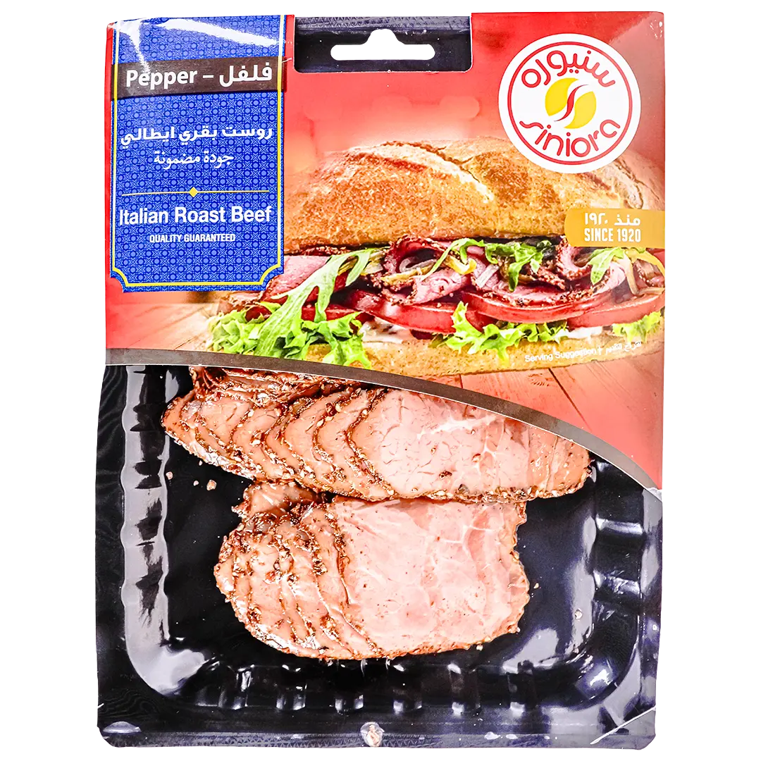 Siniora Premium Italian Roast Beef Slices Pepper 200 gm - view 1