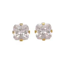 Studex Gold Tif 6*6mm C/z Prin Cut- Earrings For Sensitive Ears