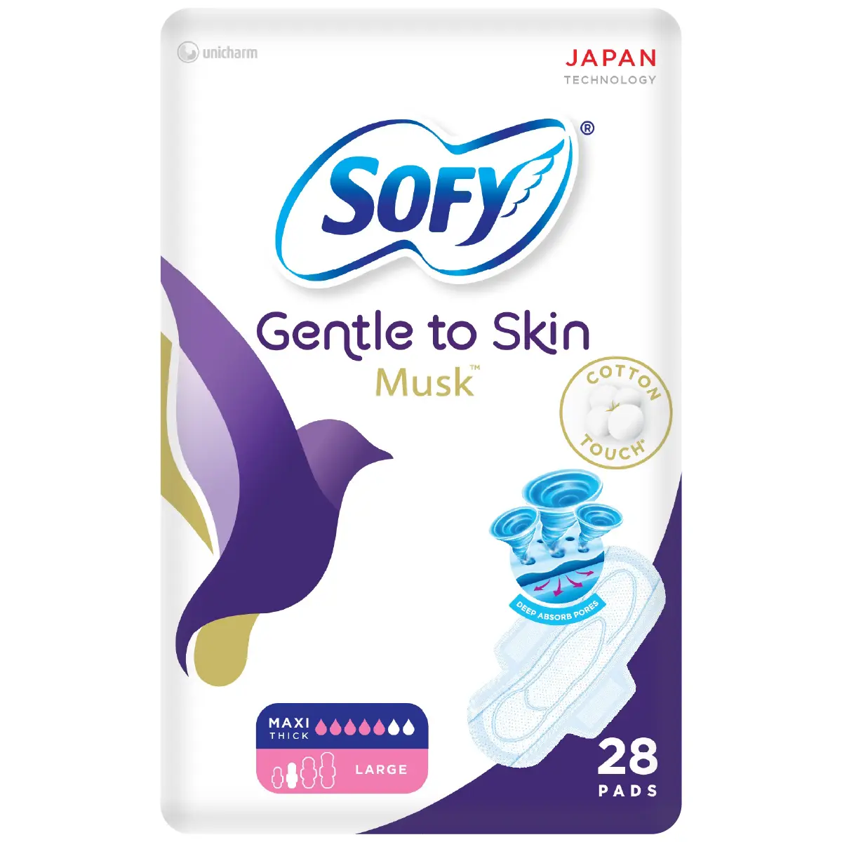 Sofy Anti-Bacterial With Musk Large 28 Pads - view 1