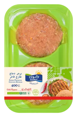 Radwa Premium Fresh Chicken Burger Spicy 4 pcs 400 gm