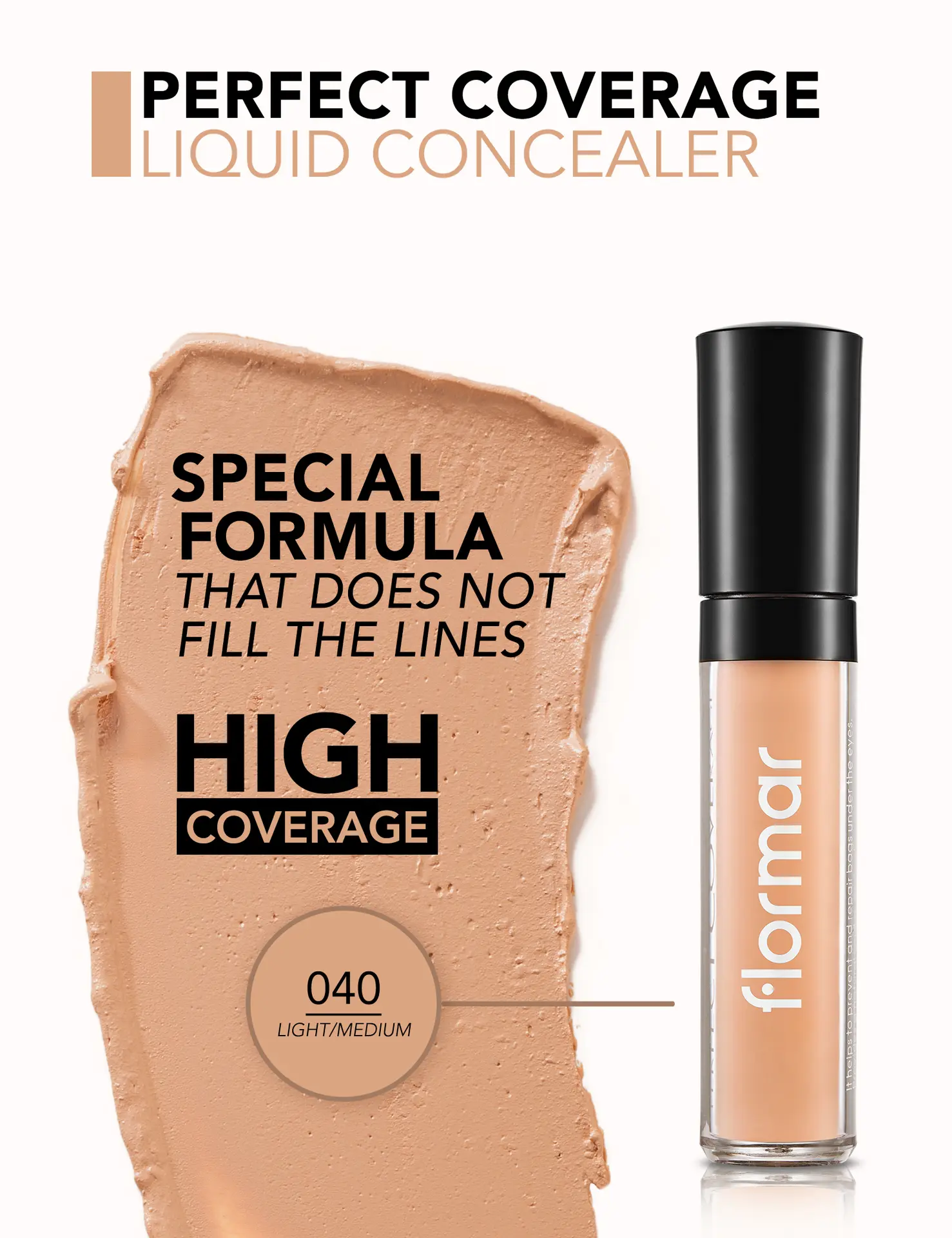Flormar Perfect Coverage Liquid Concealer 40 Light Medium - view 4