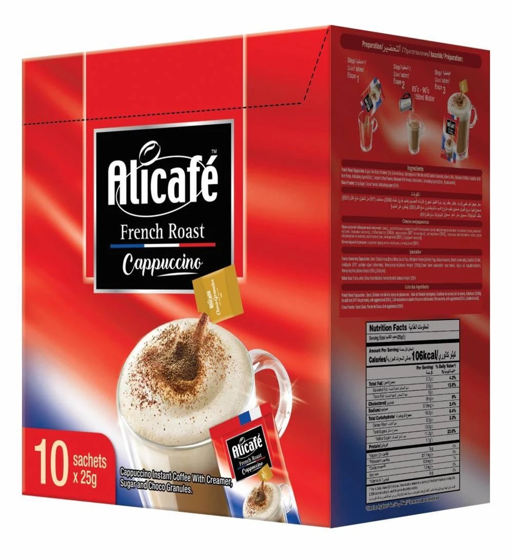 Alicafe French Roast Cappuccino With Choco Granules 10 Sachets 25 gm
