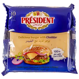 President Slices Burger Cheddar Cheese 200 gr