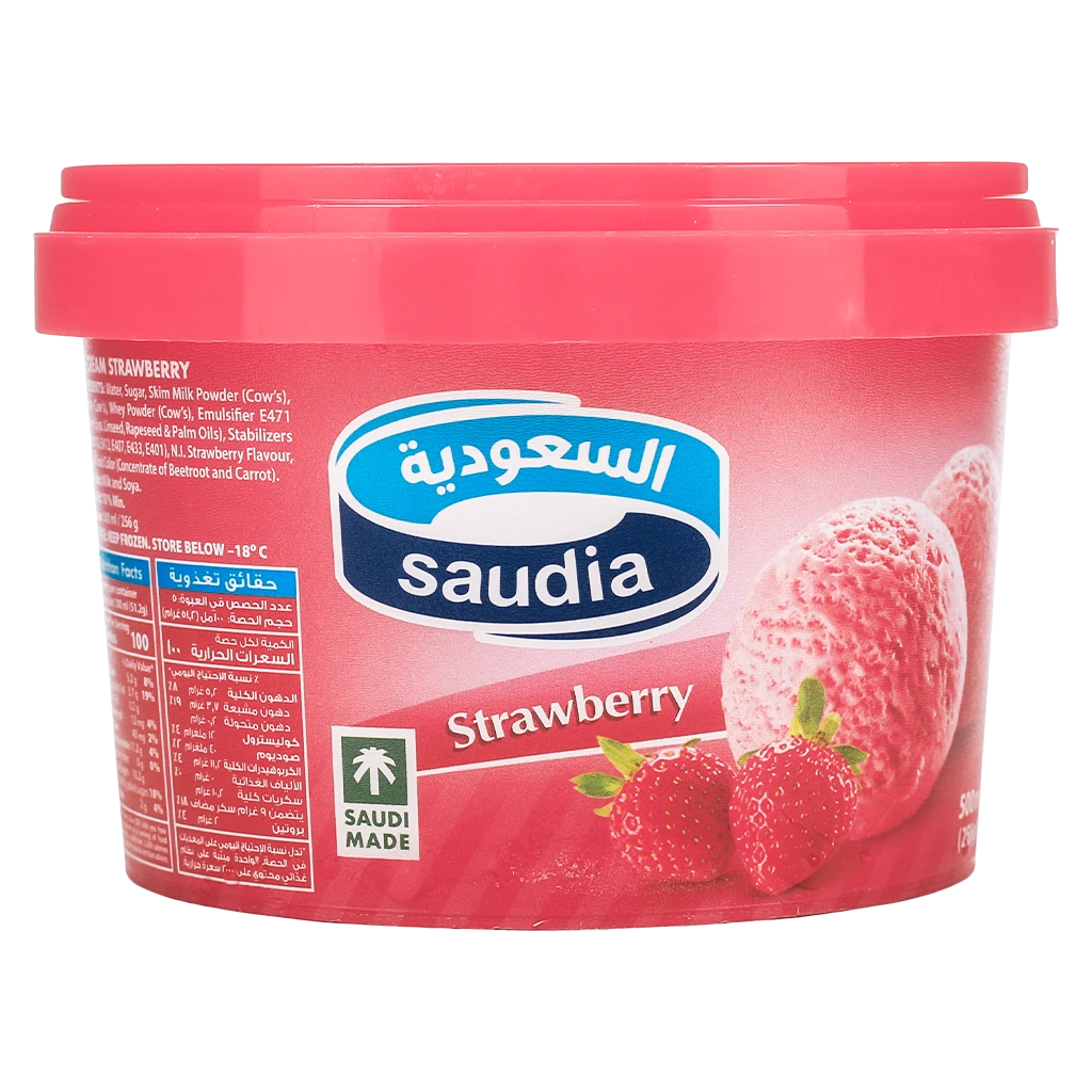Saudia Ice Cream Strawberry 500 ml