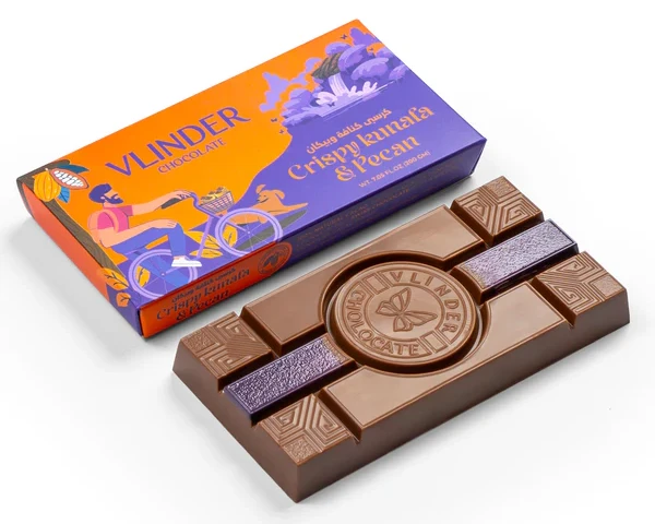 Vlinder Crispy Kunafa & Pecan Chocolate Bar Dubai Trend 240 gm