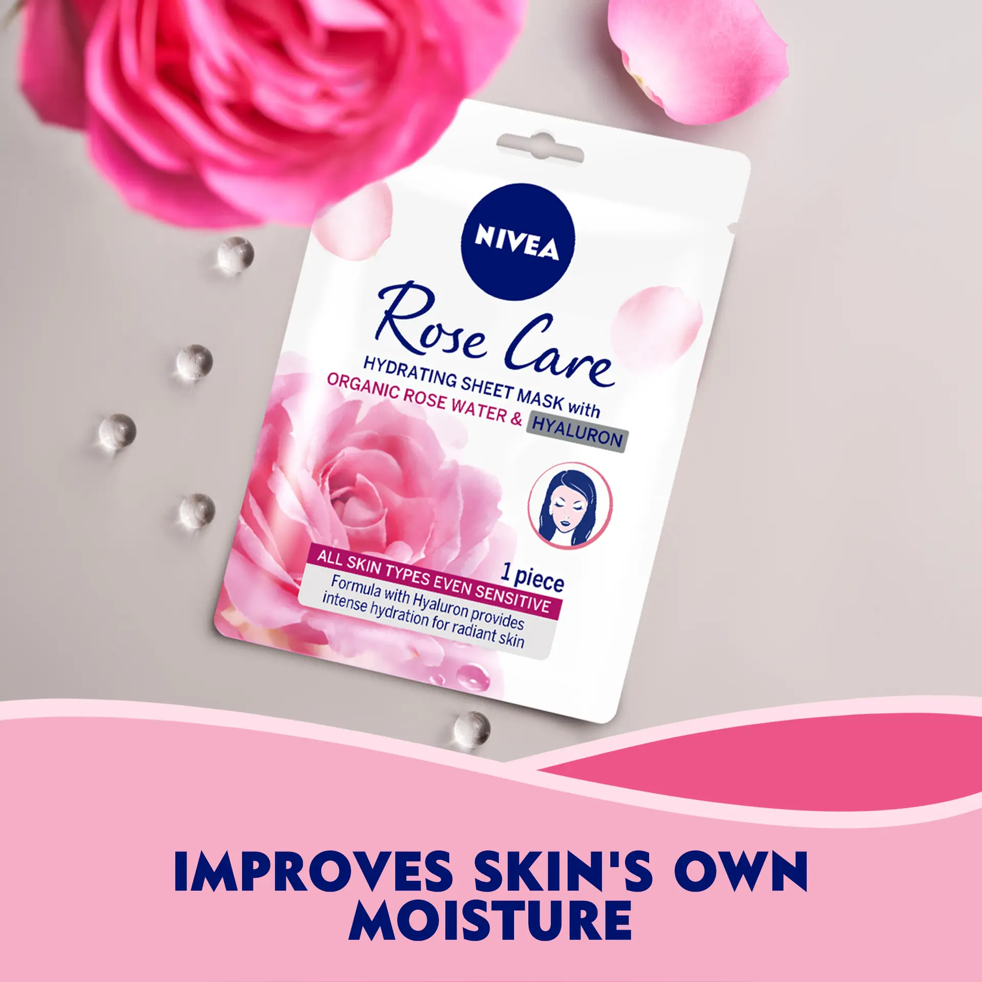 Nivea Face Sheet Mask Hydrating Rose Care 1 Mask - view 2
