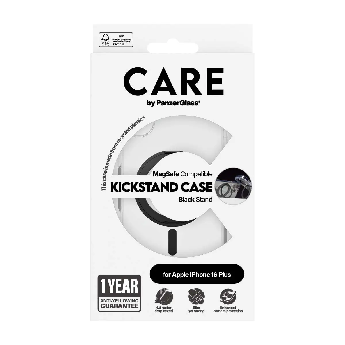 Panzerglass Feature Case Transparent With  Black Kickstand and  Magsafe Iphone 16 Plus - view 5