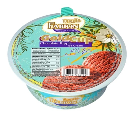 Fabion Ice Cream Gold Cup Chocolate Ripple 100 Ml