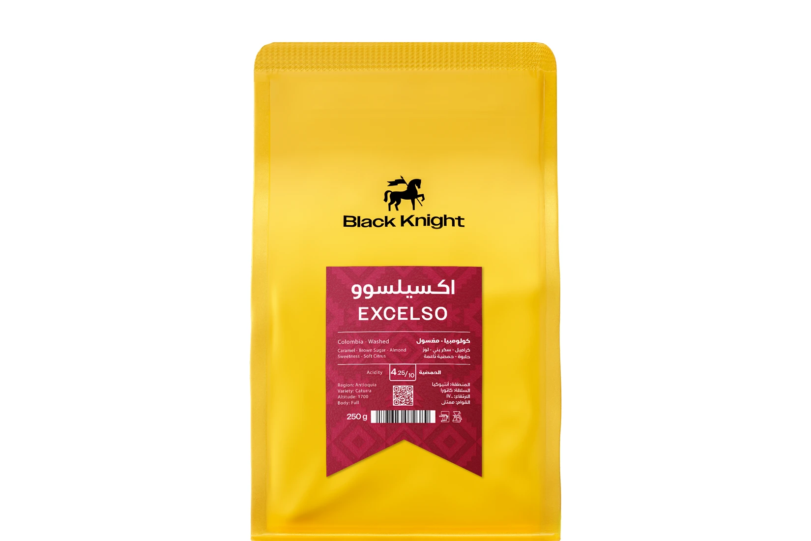 Black Knight Coffee Beans Columbia Excelso Washed Filter And Espresso 250 gm
