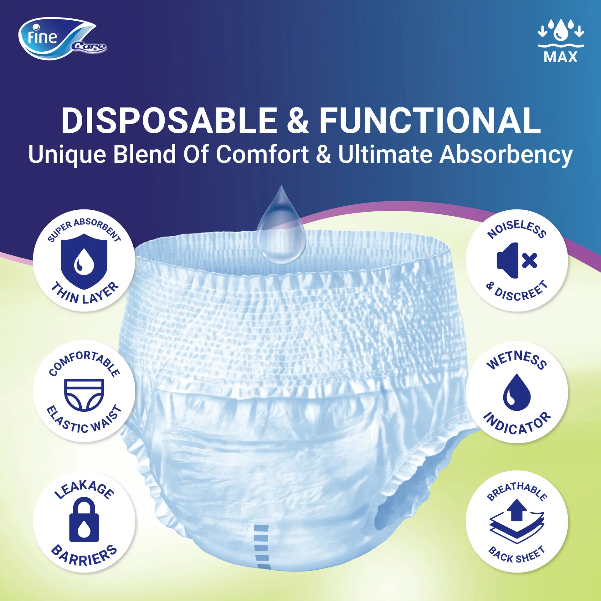 Fine Care DiapersIncontinence Adult  X large 14 Diapers - view 3