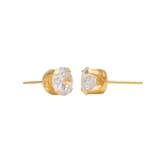 Studex Gold Plated Tif 7mm C/z- Earrings For Sensitive Ears - view 4