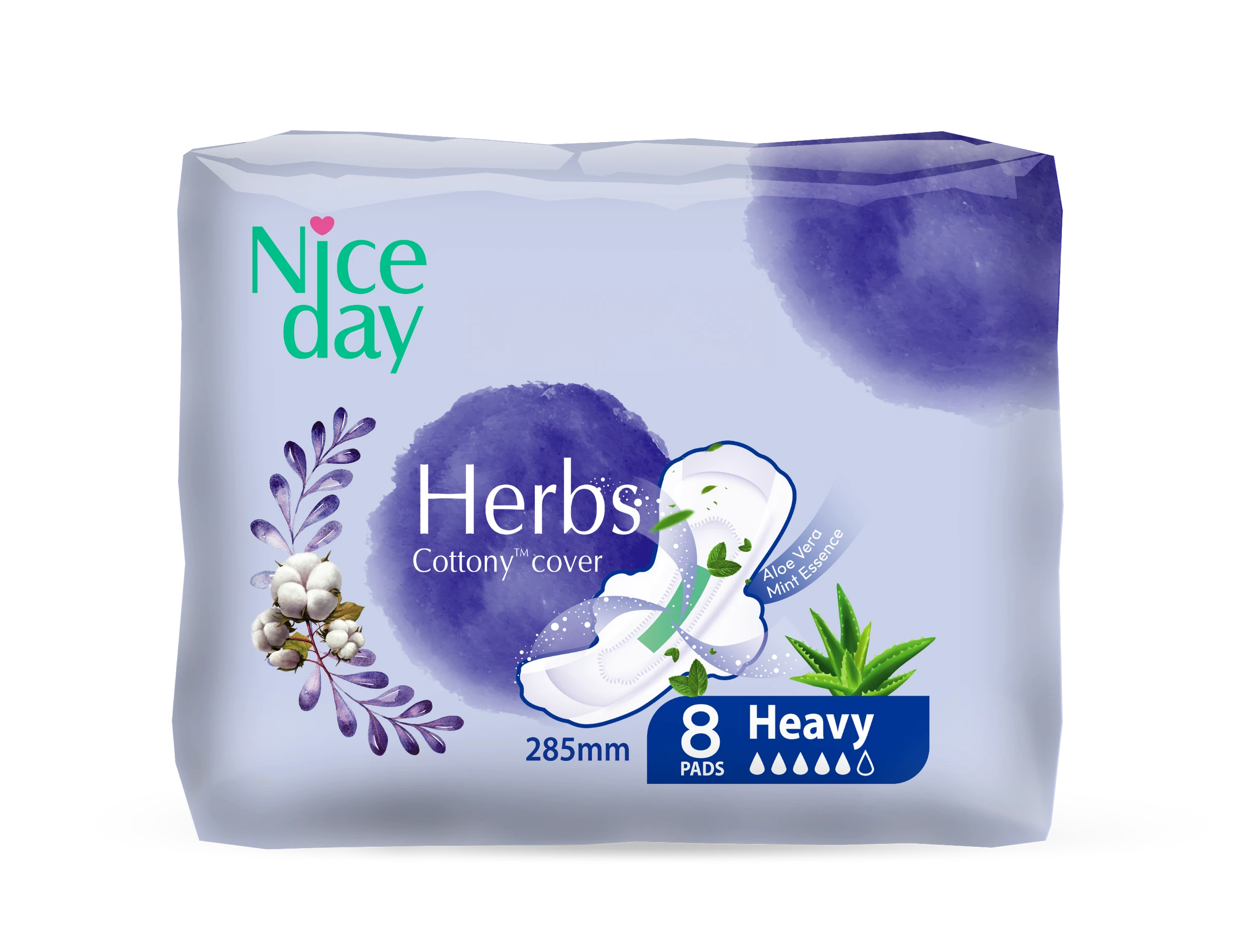Nice Day Sanitary Pads  Herbs night 285 mm 8 pc