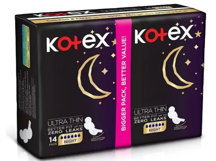 Kotex Ultra Thin Sanitary Pad With Wings Night 14 Pads - view 1