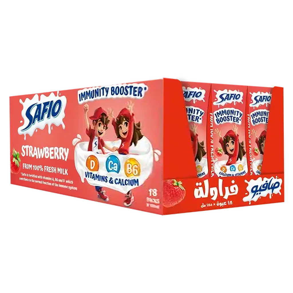 Safio Strawberry Flavored Milk 18 pcs 185 ml - view 1