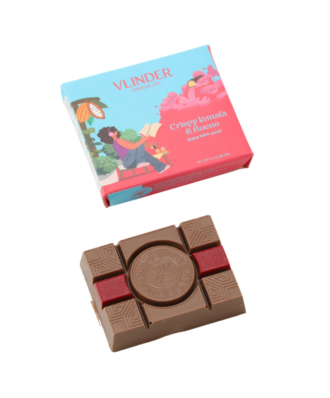 Vlinder Crispy Kunafa & Bueno Chocolate Bar Dubai Trend 90 gm