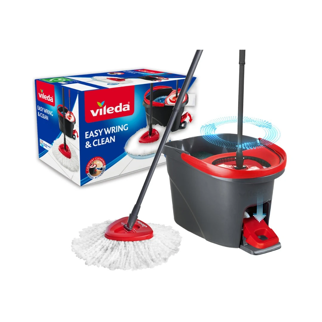 Vileda Easy Wring & Clean Spin Mop & Bucket Set with Foot Pedal
