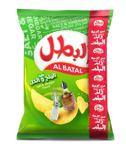 البطل رقائق بطاطس بالخل والملح 110 جم