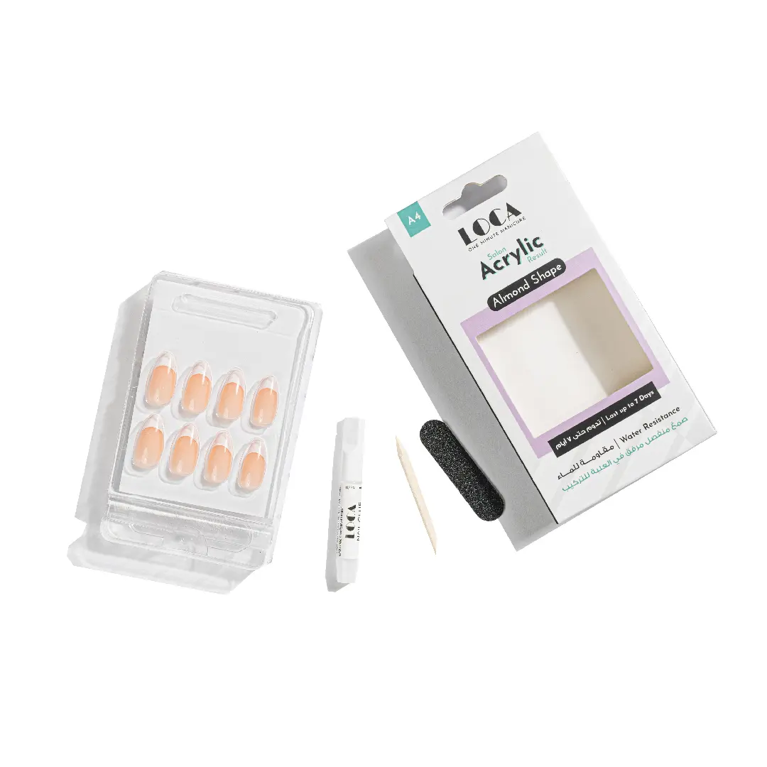Loca Acrylic Nails A4-Almond Shape Natural French - view 4