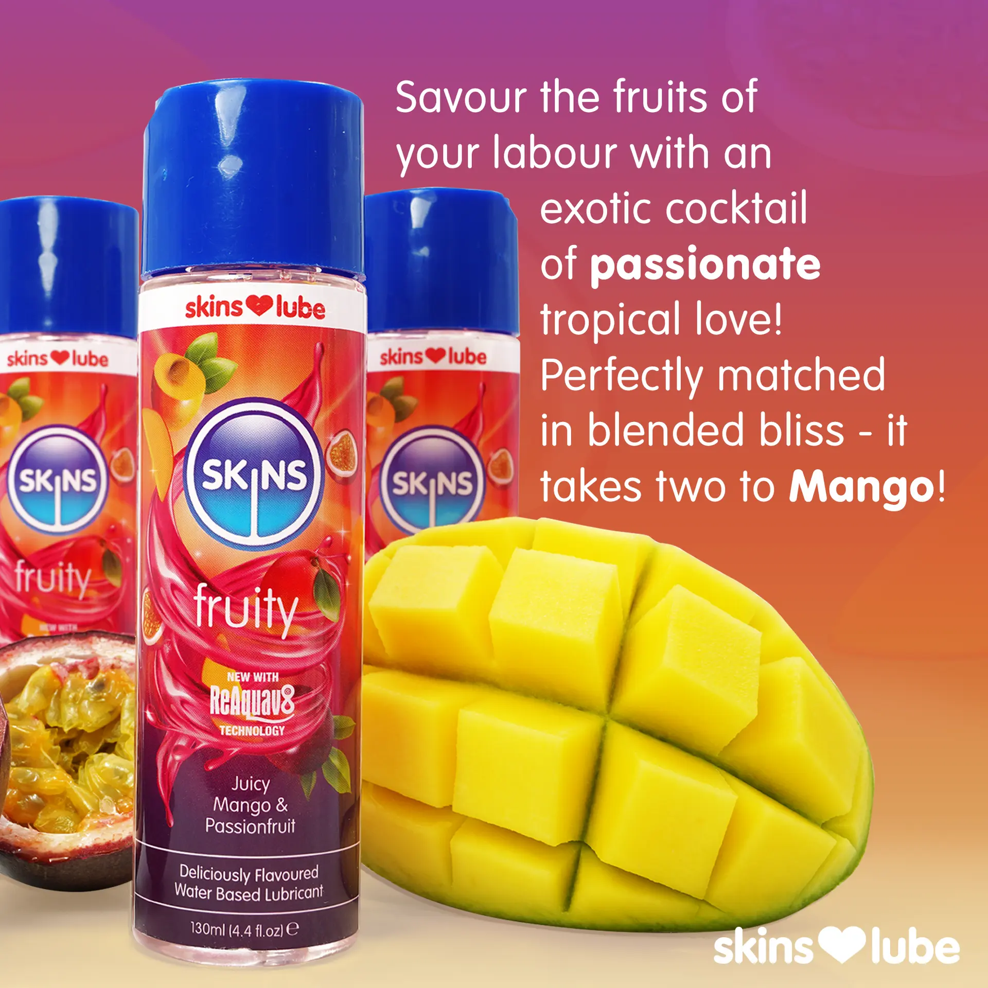 Skins Water Based Lubricants Fruity Juicy Mango & Passionfruit  4.4 Fl. Oz - view 6