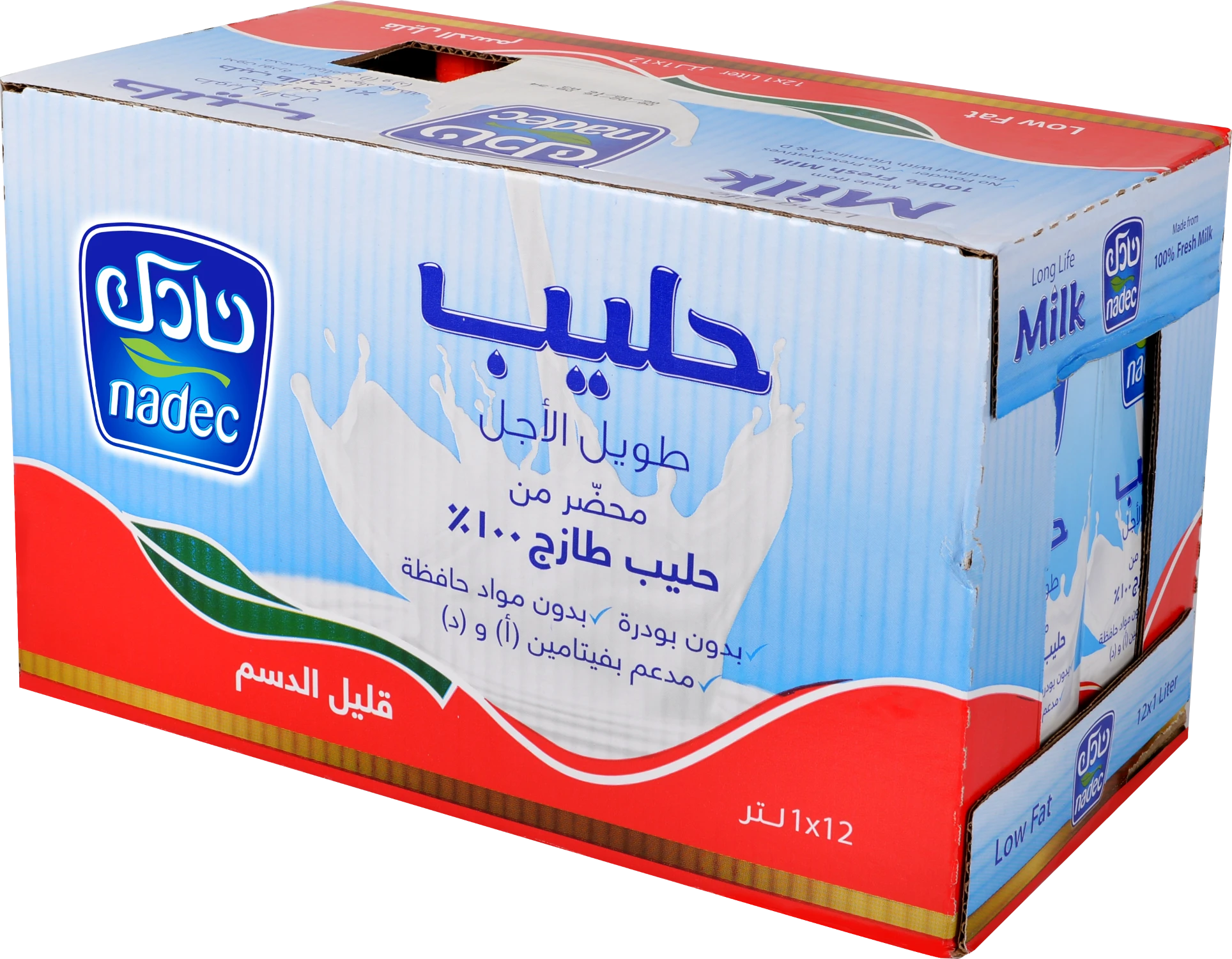 Nadec Low Fat Milk 12 pcs 1 L