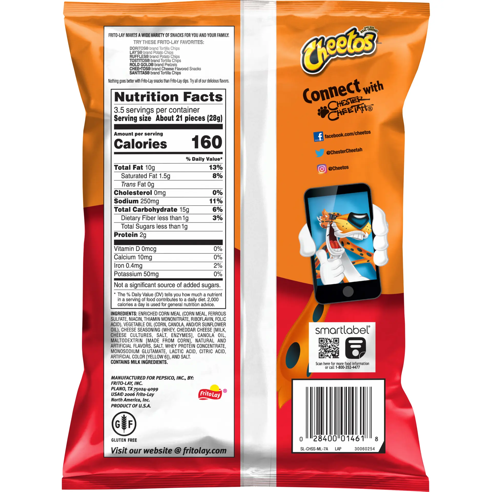 Cheetos chips Crunchy with cheese 99.2 gm - view 2
