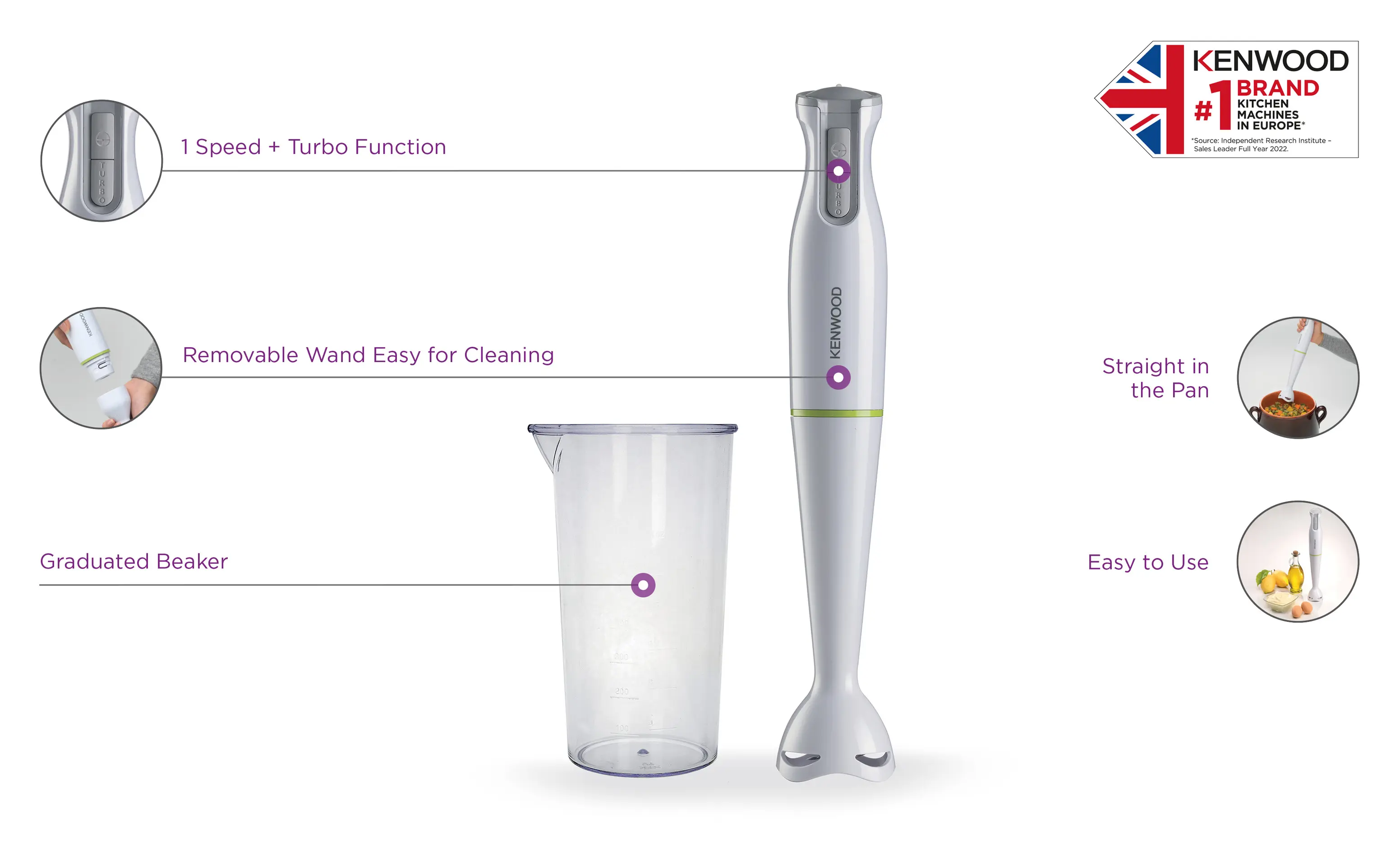 Kenwood Hand Blender Plastic 600W - view 3