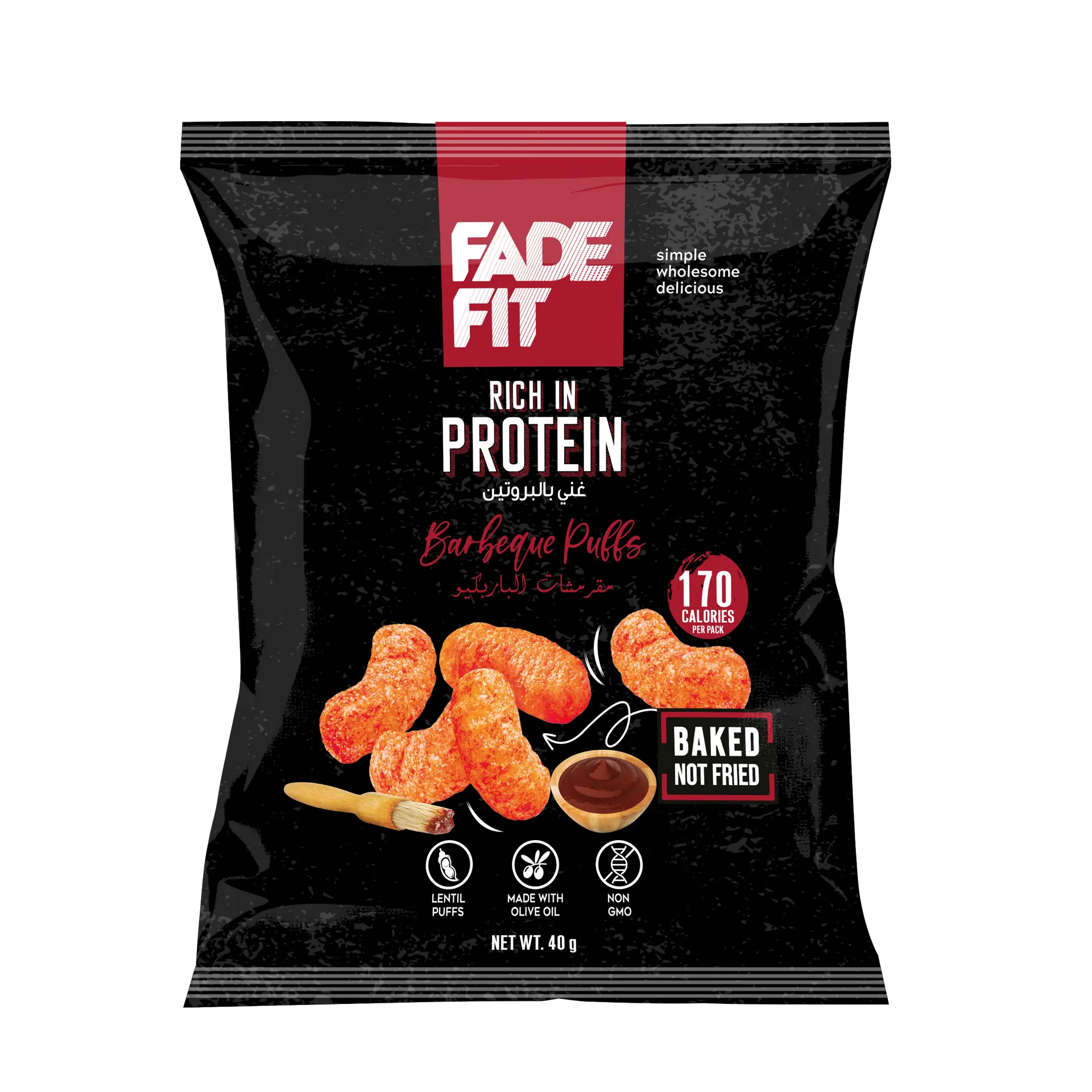 Fade Fit Protein Puffs with BBQ 40 gm - view 1