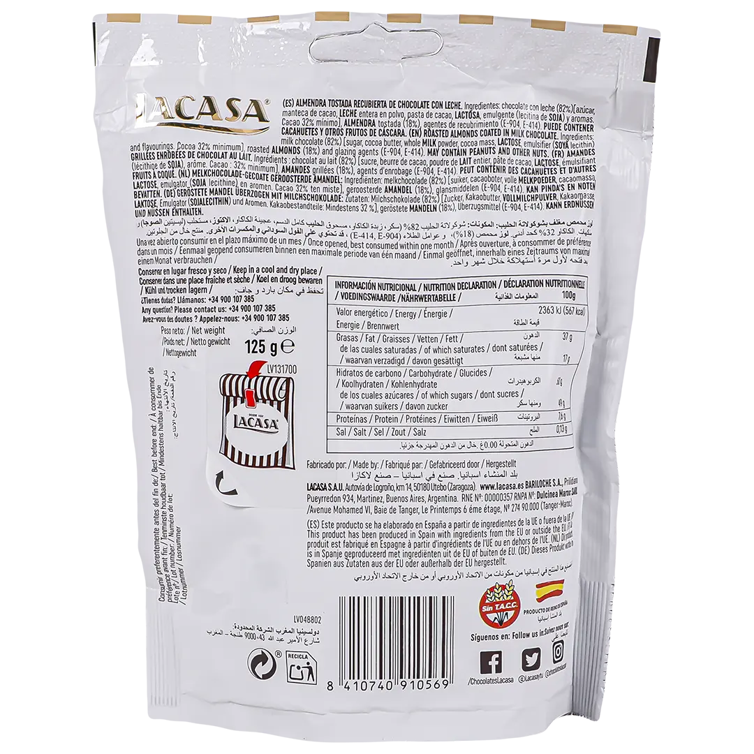 Lacasa Almond Coated with Milk Chocolate 125 gm - view 2