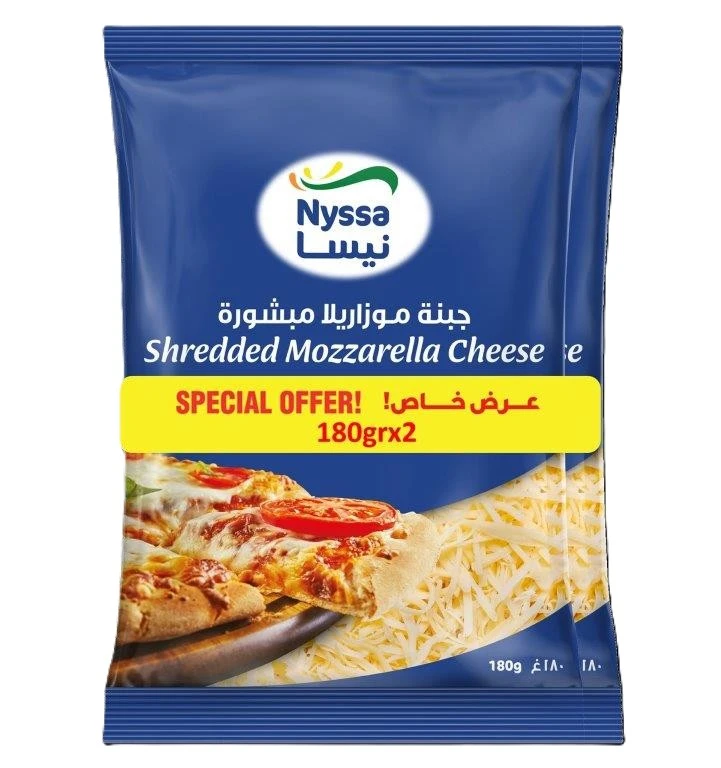 Nyssa Shredded Mozzarella Cheese 180GmX2