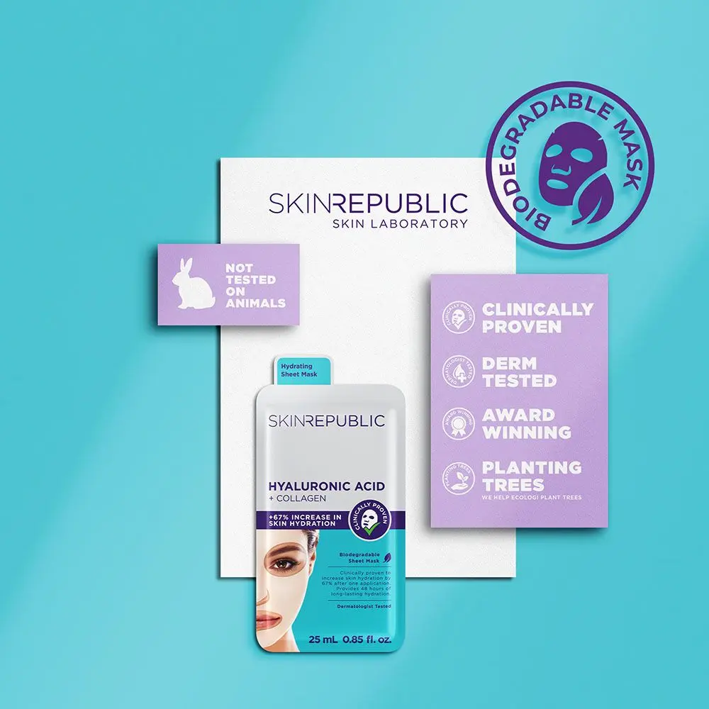 Skin Republic Hyaluronic Acid & Collagen Long Lasting Hydration Face Mask - view 6