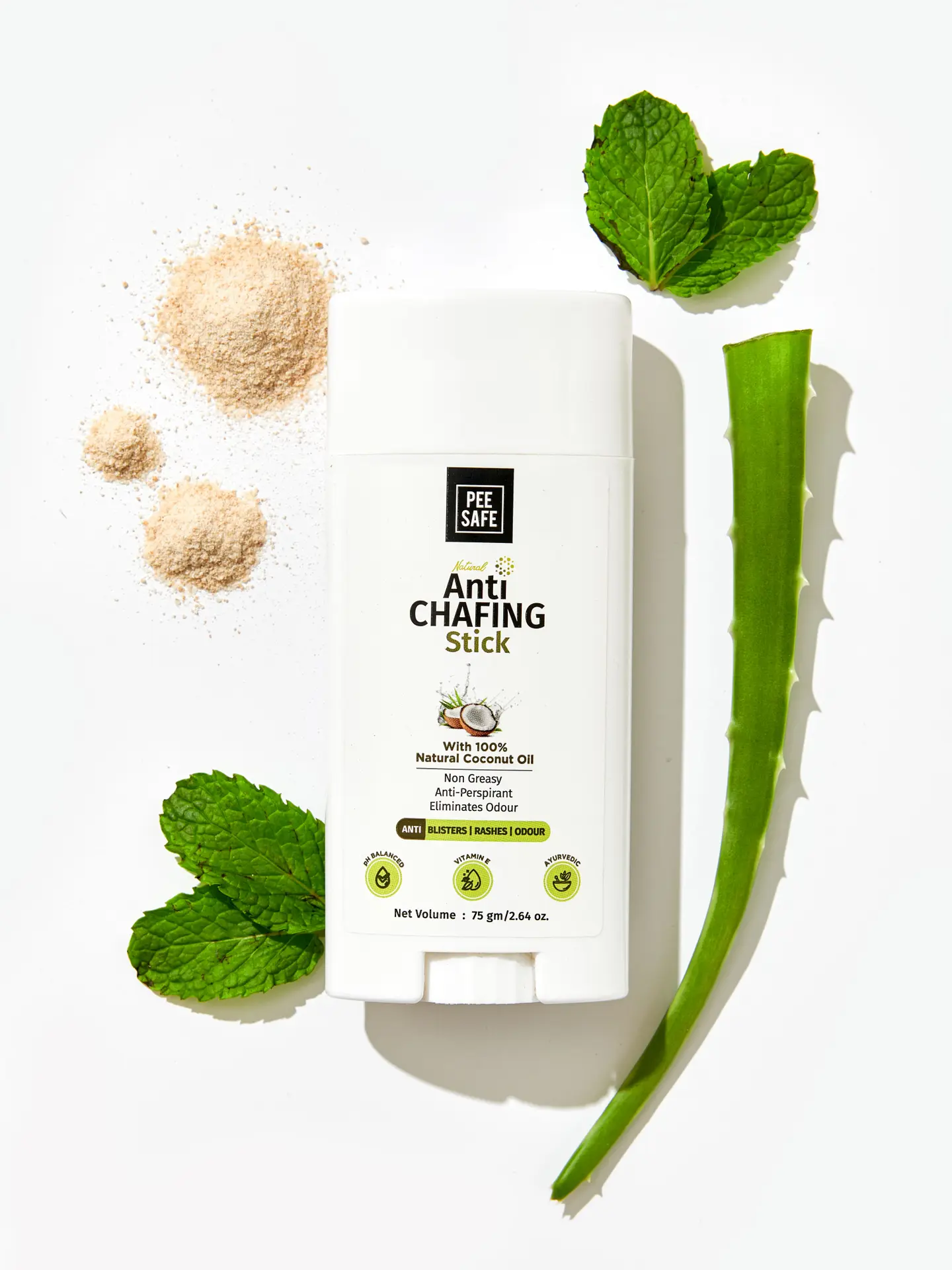 PeeSafe 100% Natural Anti Chafing Stick for Underarms and Inner Thighs 75gm - view 12