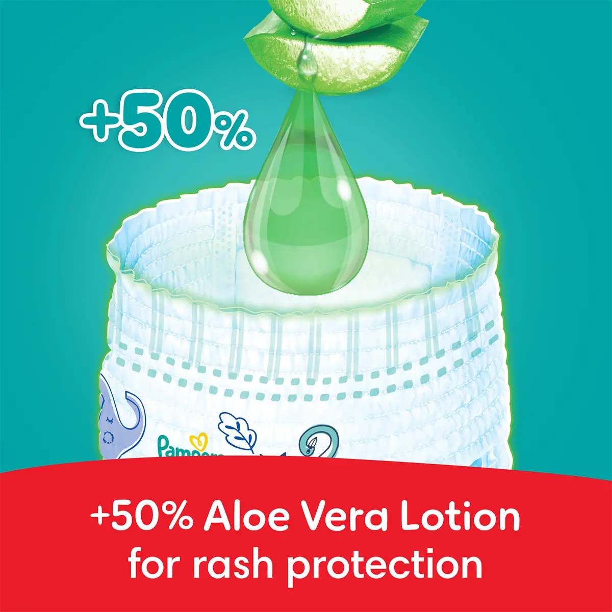 Pampers Diapers Rash Protection Pants Size 8 Aloe Vera Lotion 26 Pants - view 4