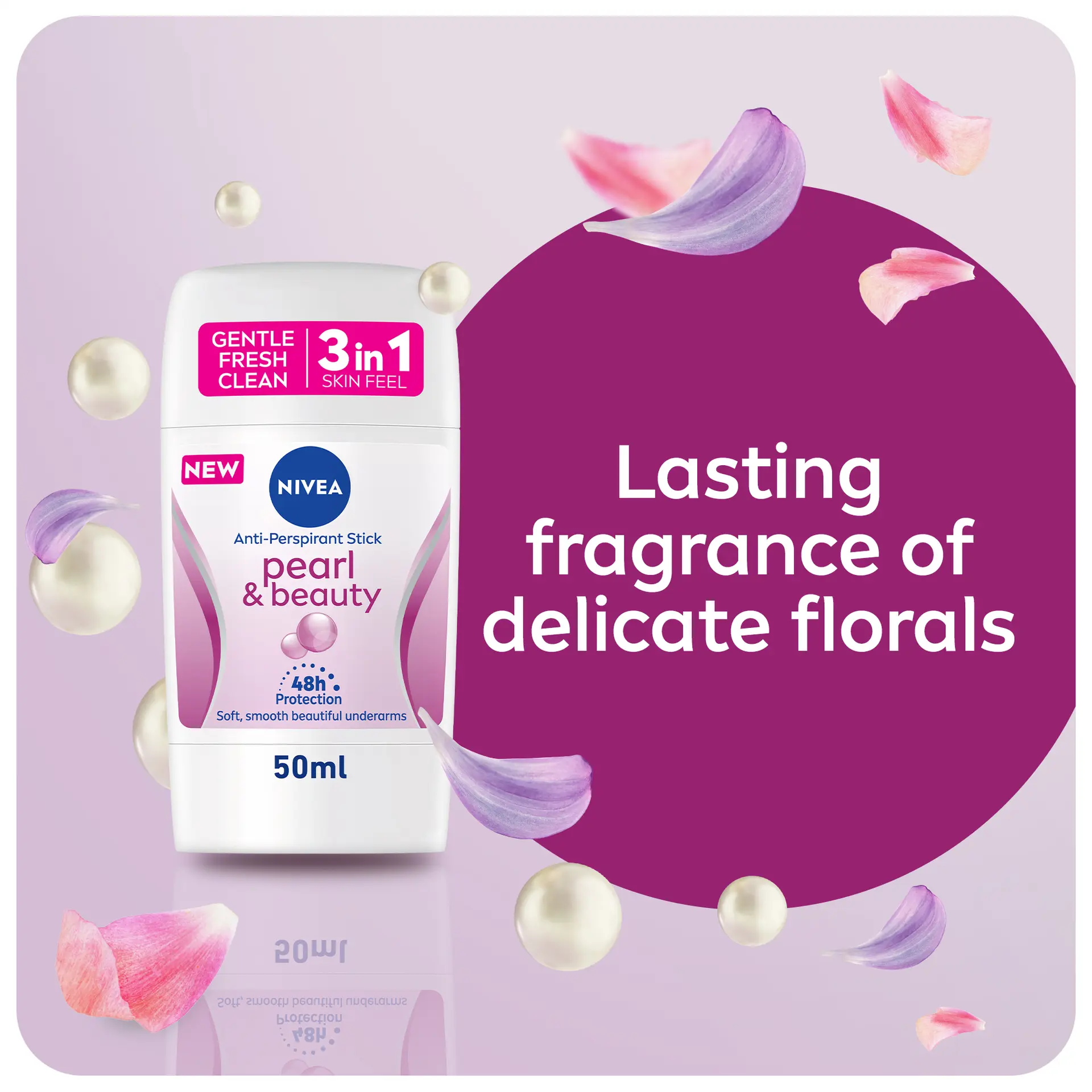 NIVEA Antiperspirant Stick for Women 48h Protection Pearl & Beauty 50 ml - view 3