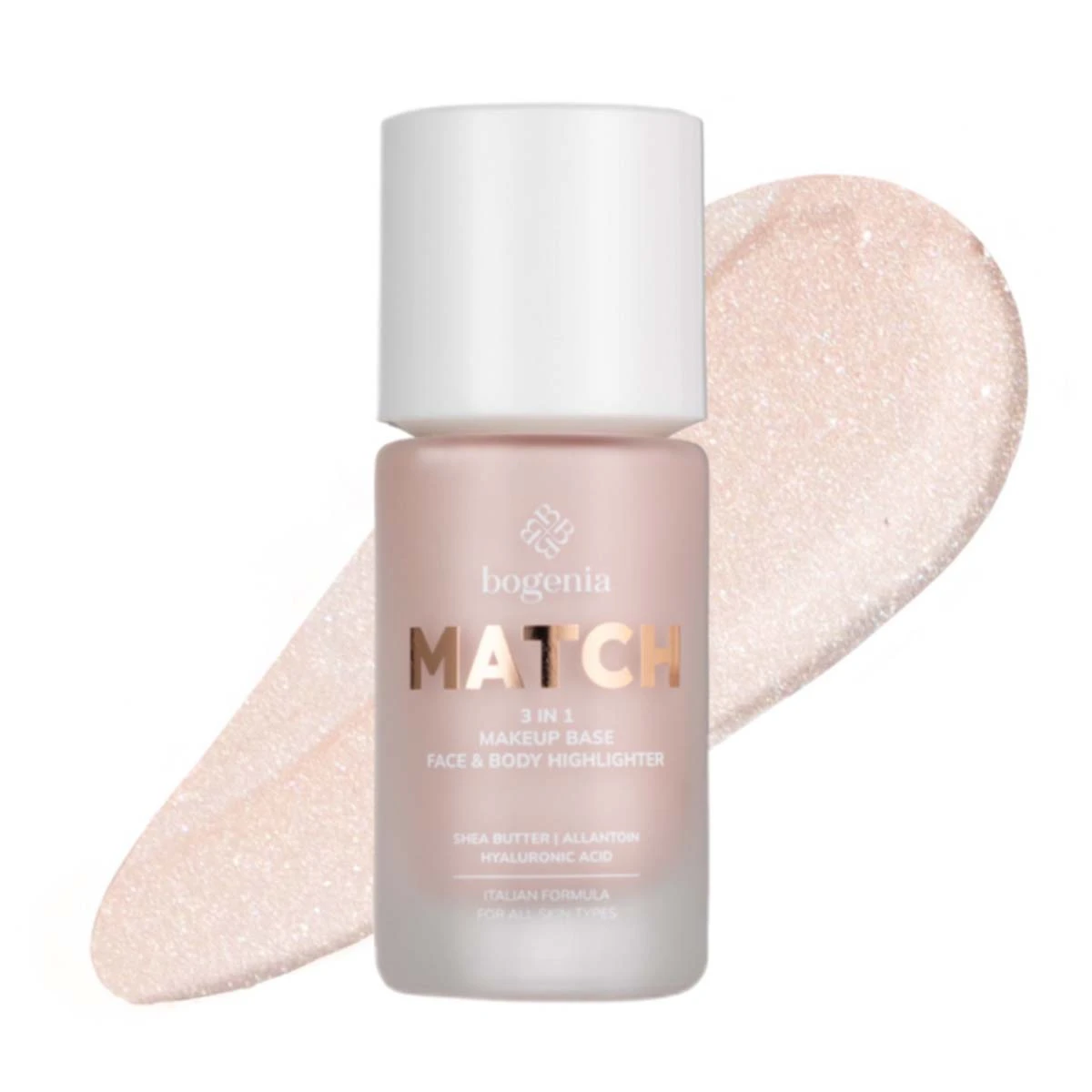 Bogenia Match 3 In 1 Makeup Base & Face & Body Highlighter 001 