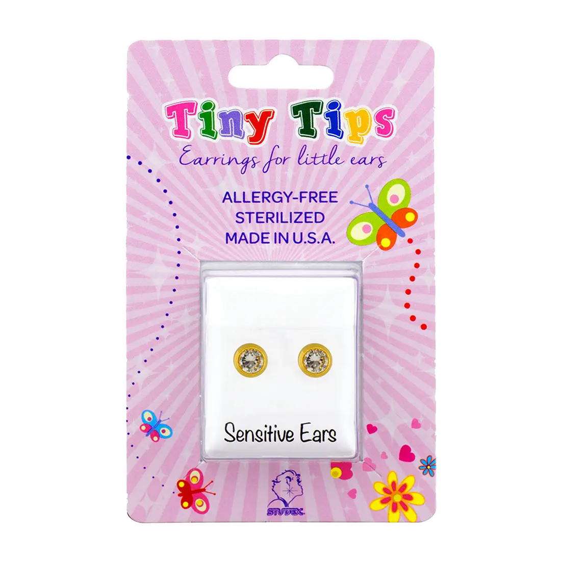 Studex Gold Plated Bezel 3mm Cz- Earrings For Sensitive Ears - view 5