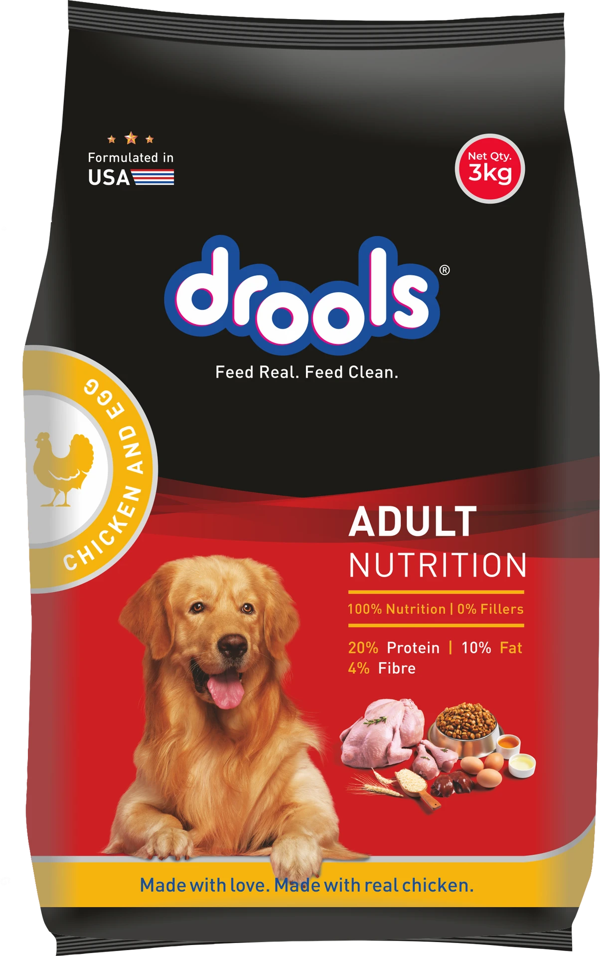 Drools Chicken And Egg Adult Dogs Dry Foodt 3 kg