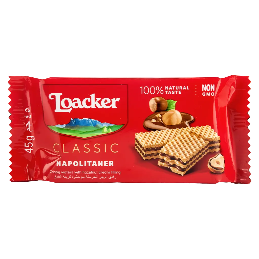 Loacker Classic Napolitaner Wafers Hazelnut 45 gm - view 1