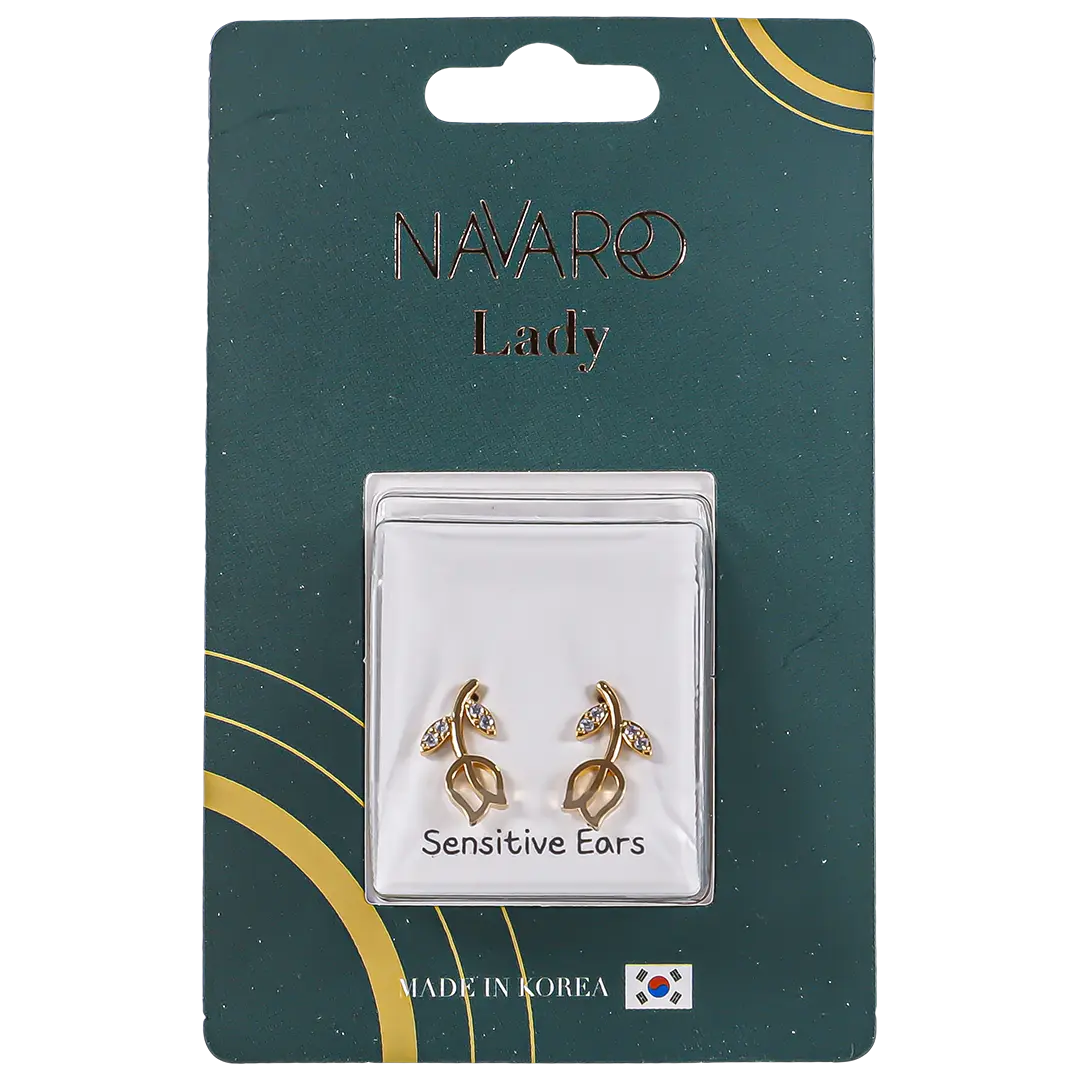 Navaro Elegant Medical Earrings Designed For Woman Gold G030 - view 1