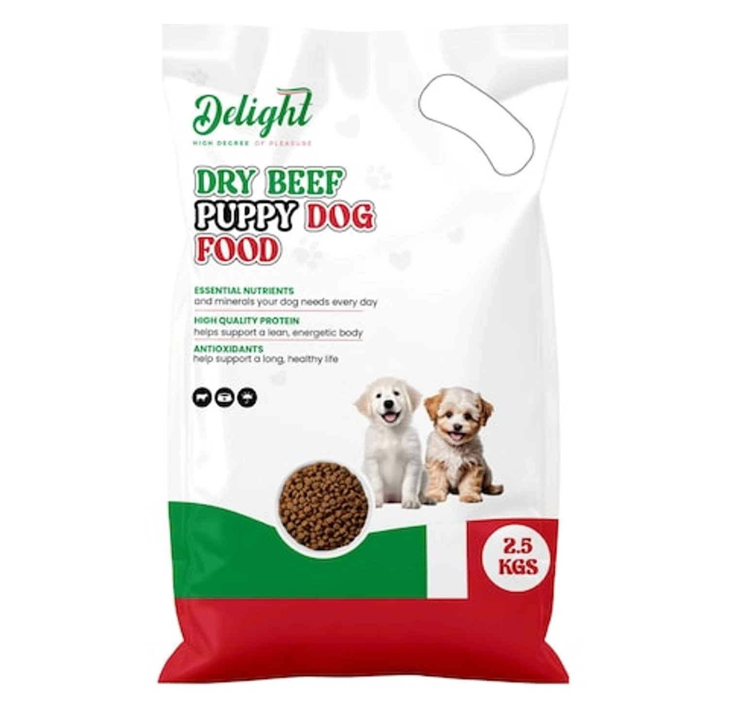 Delight Dry Beef Puppy Dog Food 2.5 Kg