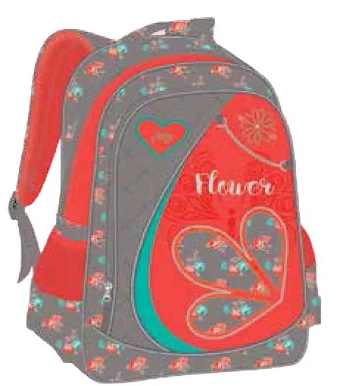 Jory Gray Flowers School Bag With Pencil Case and Lunch bag  13 inch - view 3