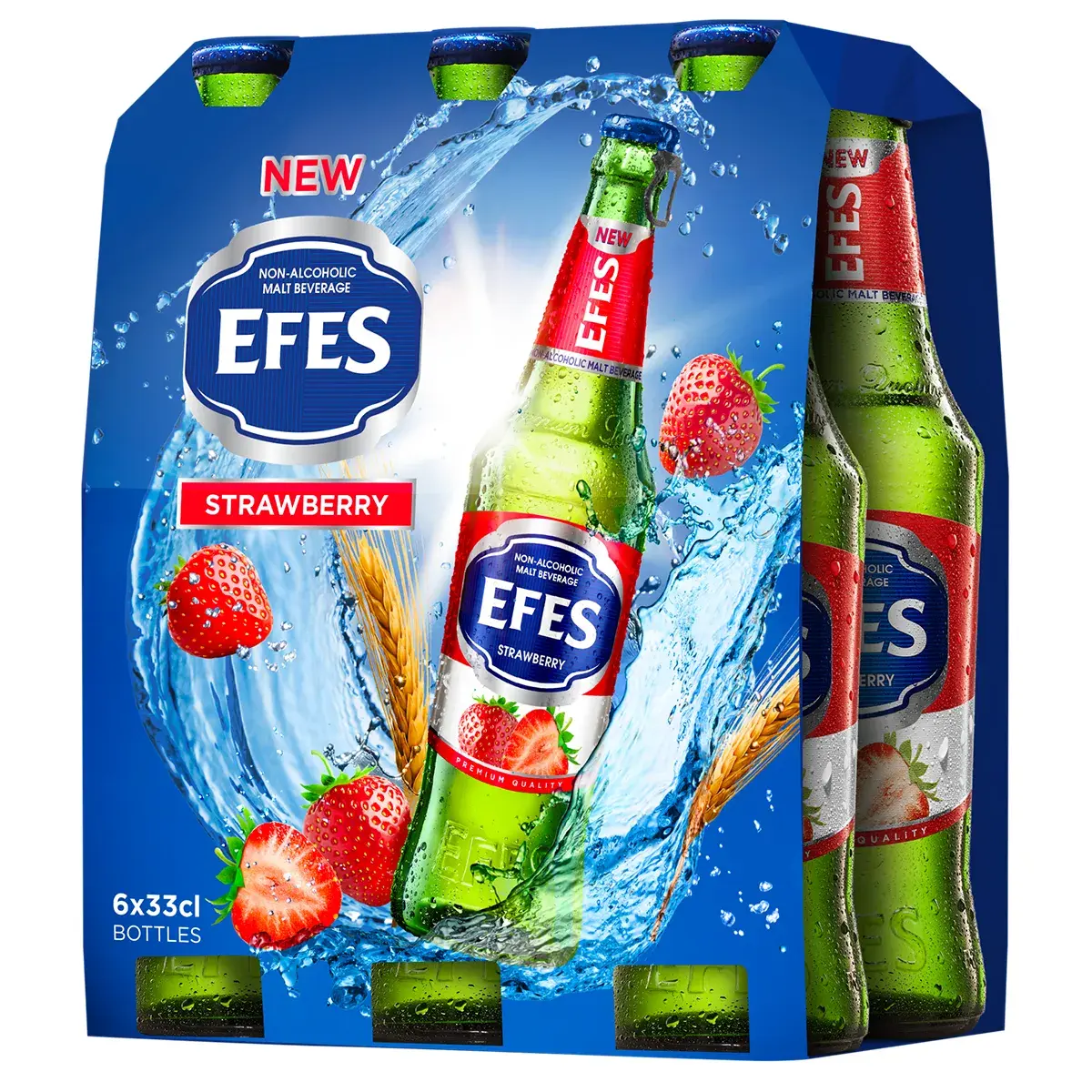 Efes Non Alcoholic Malt Beverage Strawberry 6X330ML - view 1