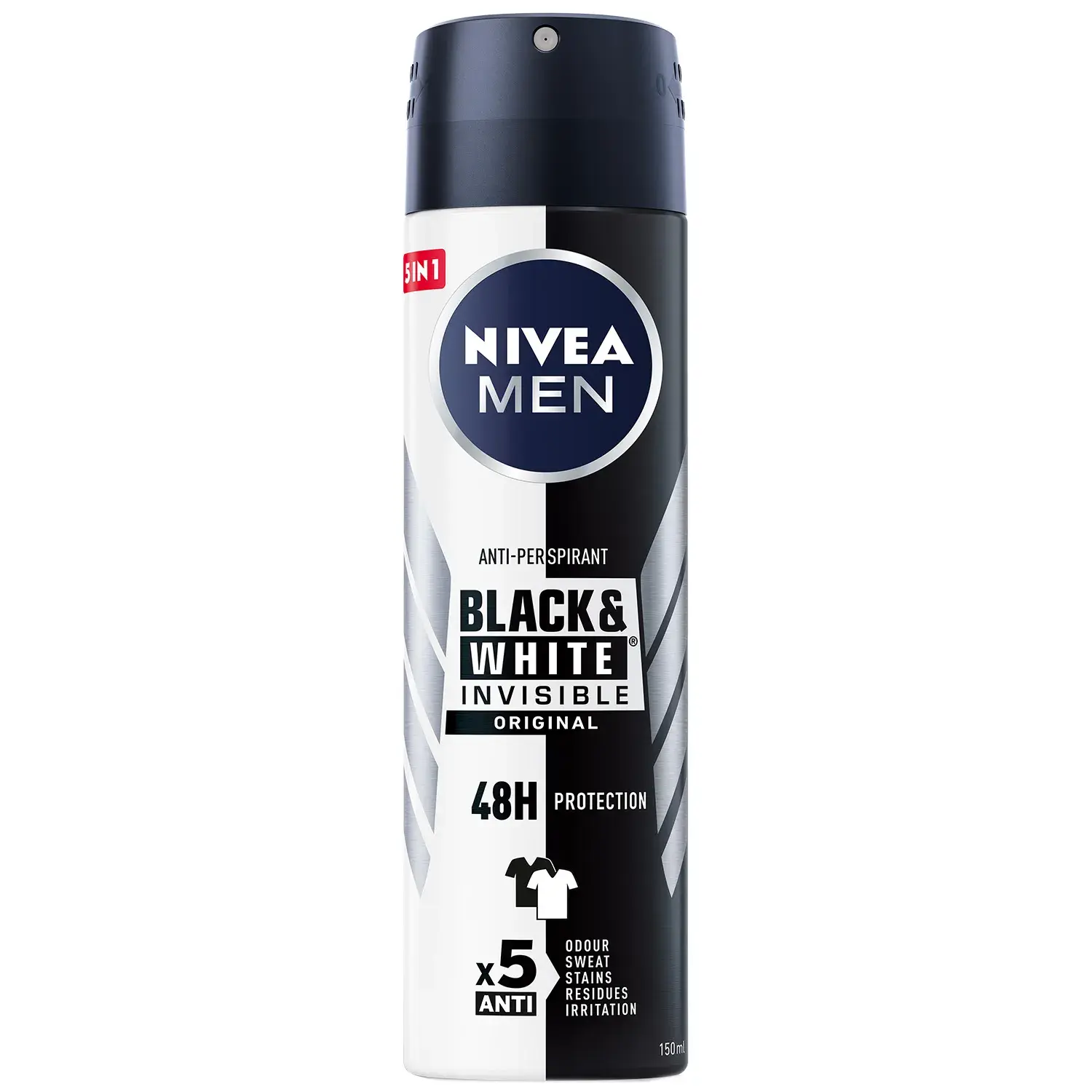 Nivea Men Antiperspirant Deodorant Spray Invisible Black & White Original 150 Ml - view 1