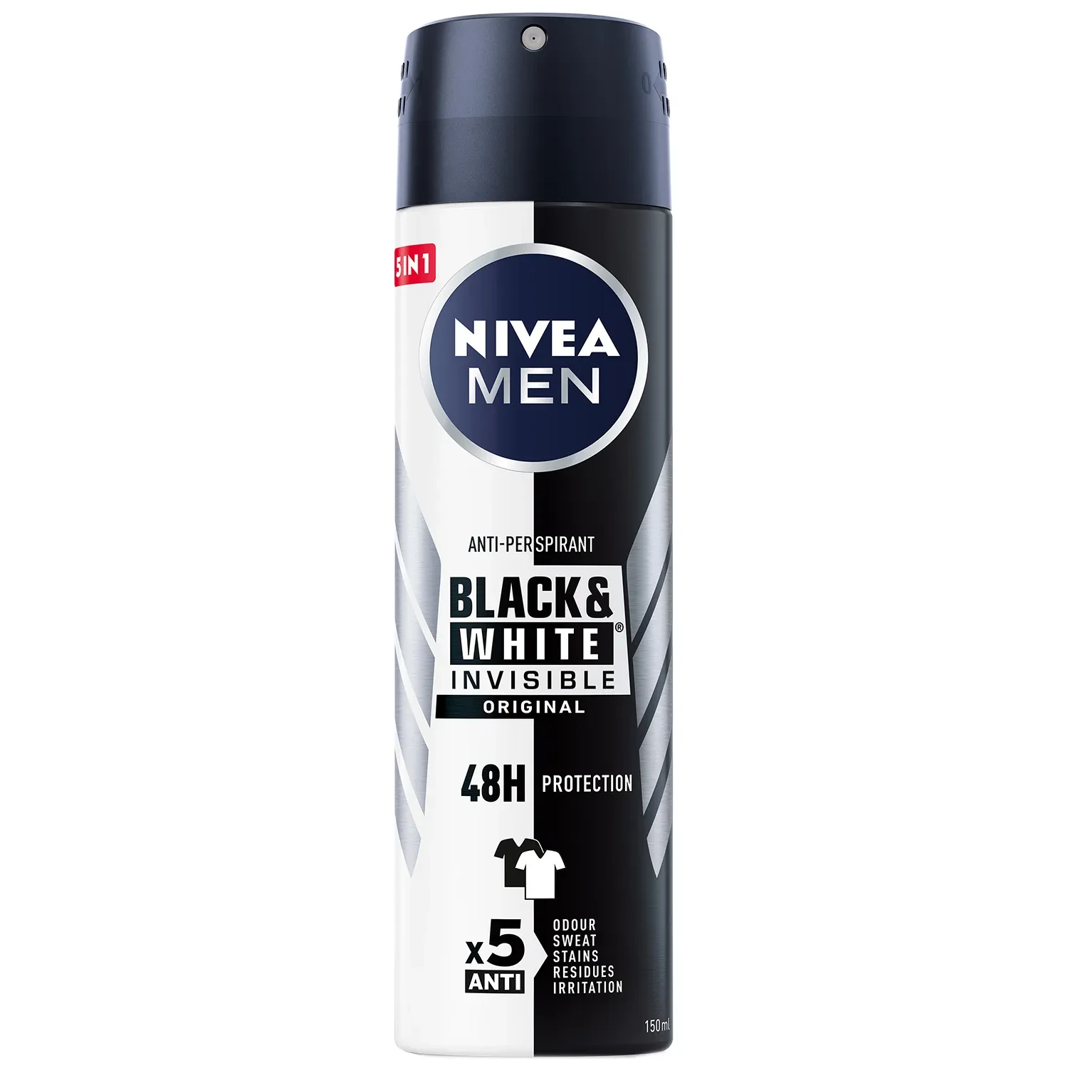 Nivea Men Antiperspirant Deodorant Spray Invisible Black & White Original 150 Ml