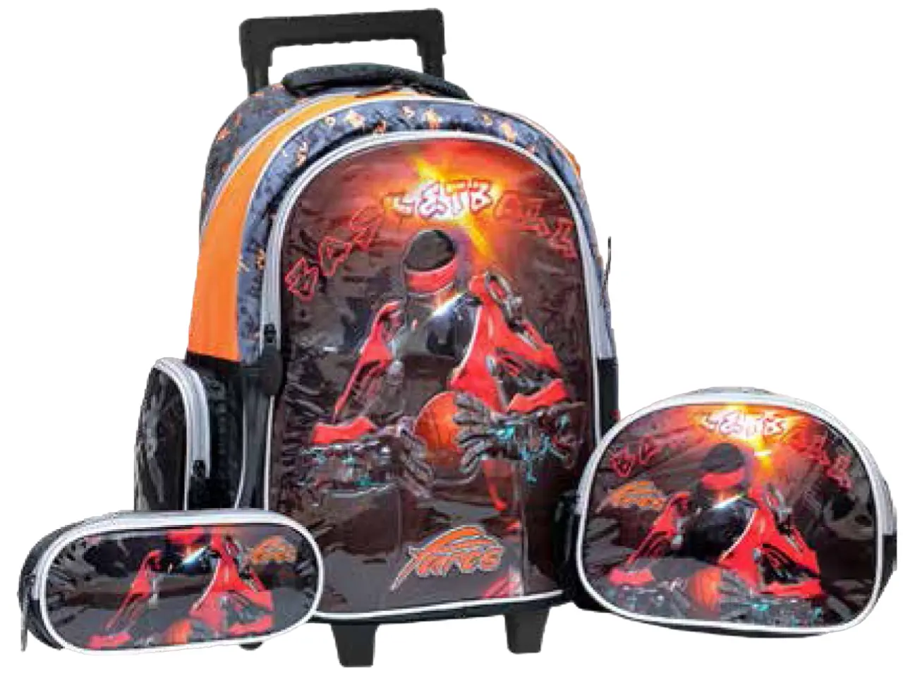 Fares Basketball School Trolly Bag With Pencil Case and Lunch bag  16 inch - view 4