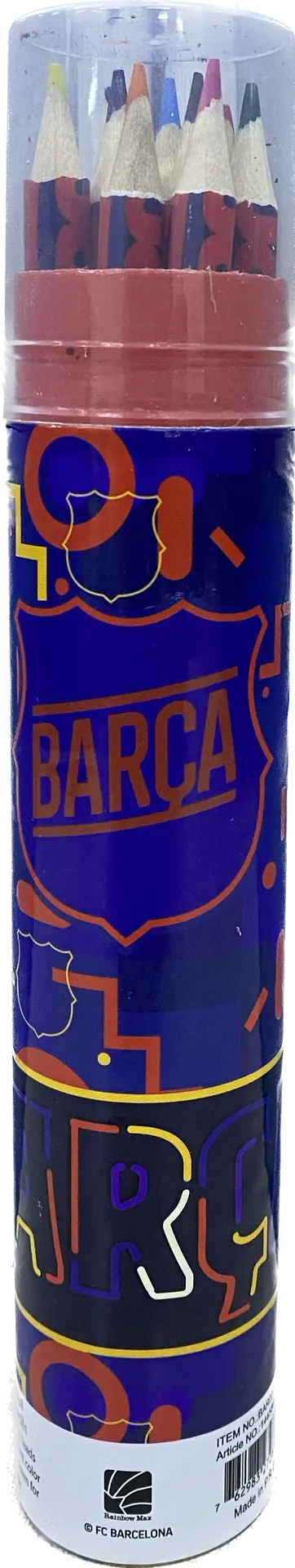Character-Stationery Fc Barcelona 12 Color Pencils In Round Tub - view 1