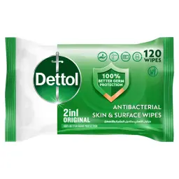 Dettol 2In1 Original Wet Wipes 120'S