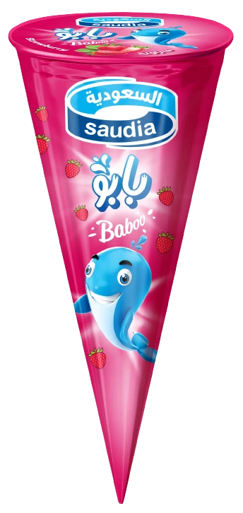 Saudia Baboo Ice Cream Biscuit Strawberry 120 ml