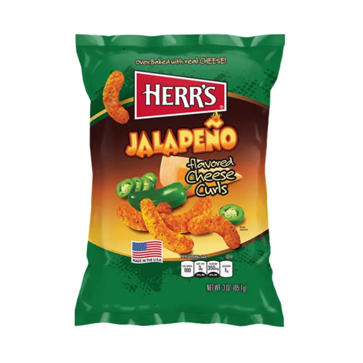Herr's Jalapeno Poppers Curls Baked Cheese Snacks 170 gm - view 1