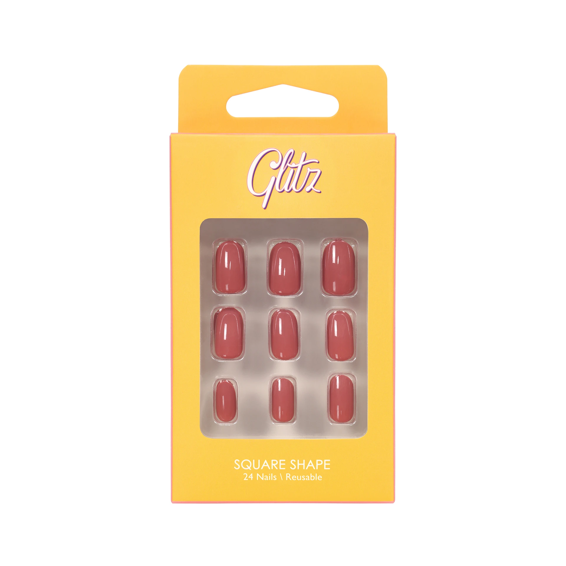 Glitz Press On Nails Oval Maroon 18
