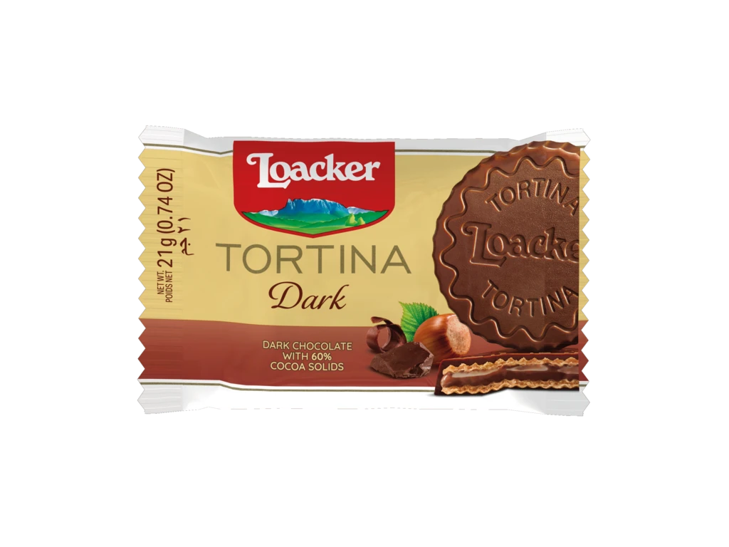 Loacker Tortina Wafer With Dark Chocolate & Hazelnut 21 gr